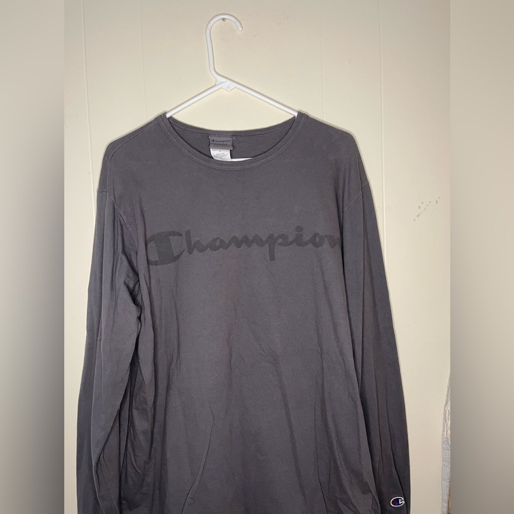 Champion Dark Grey Long Sleeve Shirt - Size XL